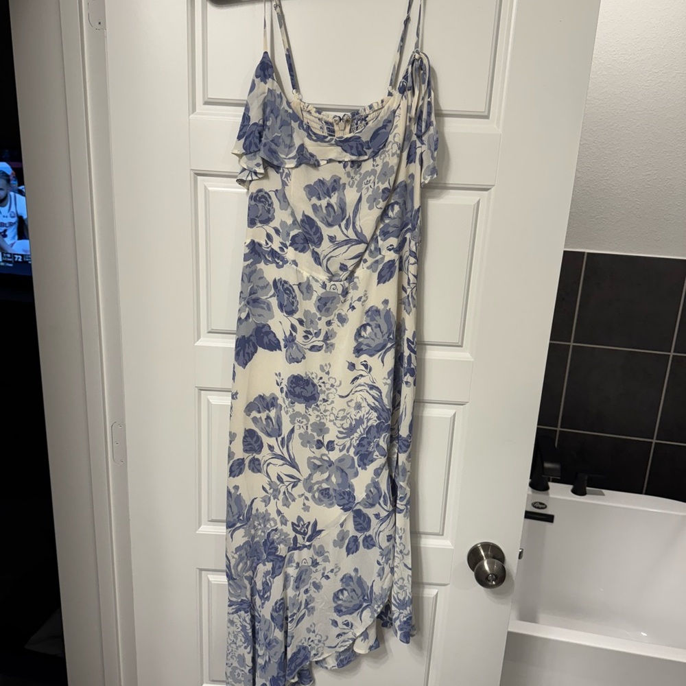 Reformation Floral Blue and White Midi Dress